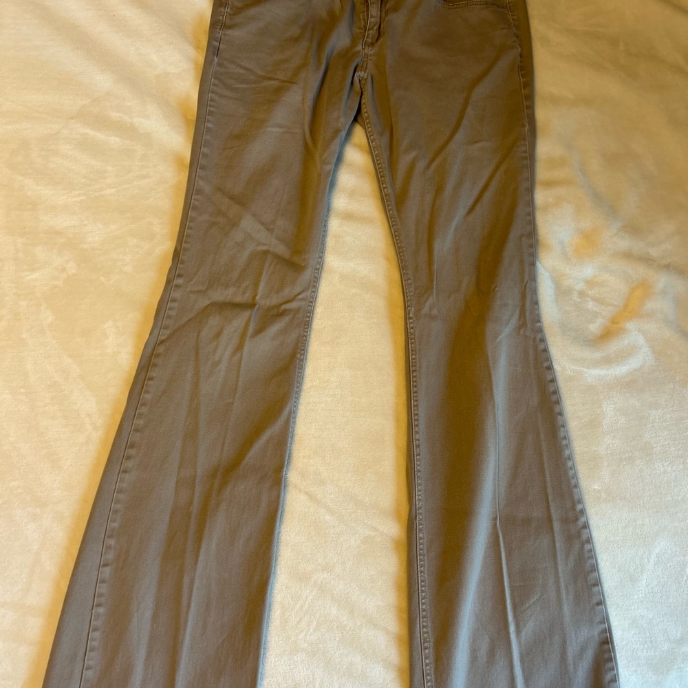 Khaki Flared Pants